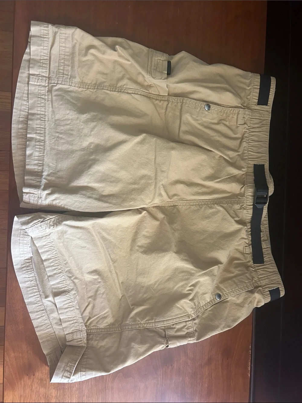 The North Face Tan Cargo Shorts with Integrated Black Belt